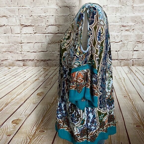 Bila boho paisley floral gauze swing top - Picture 4 of 5